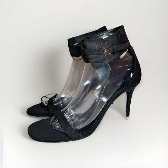 ZARA *NEW* Buckle Black High Heels Stiletto Sandals Ankle Strap Women US 9 EU 40 - Picture 1 of 13